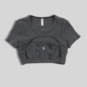 Frankie Collective Rework vintage dark grey Polo Cut out tee